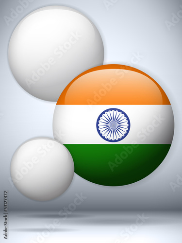 Free Download India Flag Glossy Button - GFXLoad