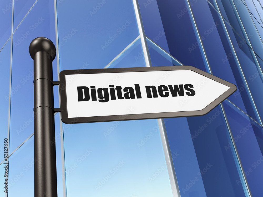 News concept: Digital News on Building background