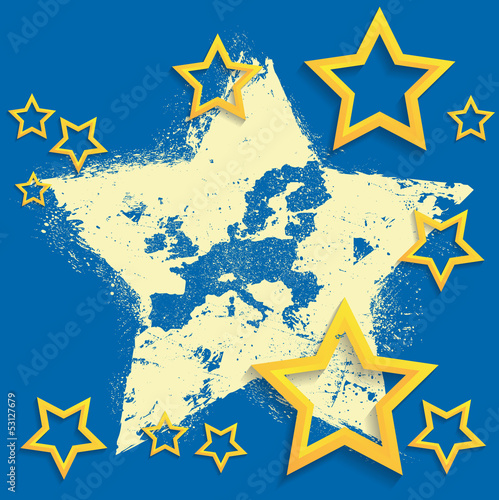 Grunge Europe union map