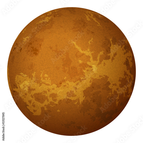 Planet Venus, isolated on white