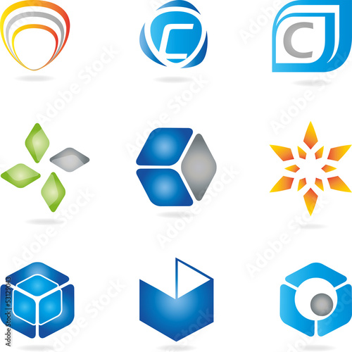 Logo, Abstract Design Elements,  2D and 3D