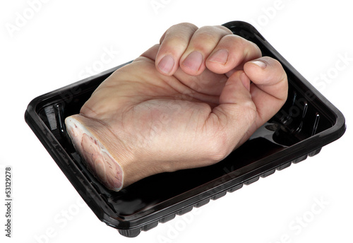 Hand in a tray photo