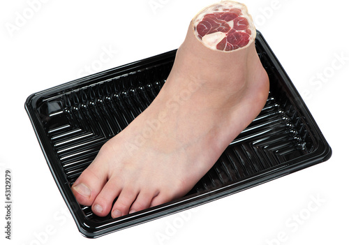 Foot in a tray