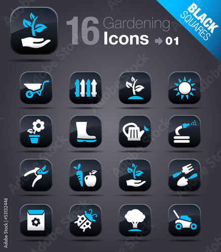 Black Squares - Gardening icons