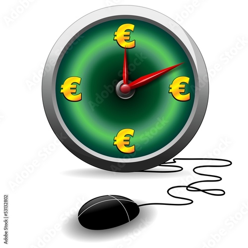 Euro Value Symbol Clock Commerce on line-Euro Commercio Internet