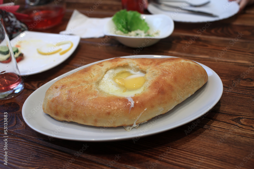 Plate of Adjarian Khachapuri Plate of Adjarian Khachapuri