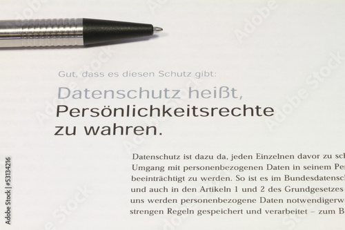 Obraz w ramie Datenschutz