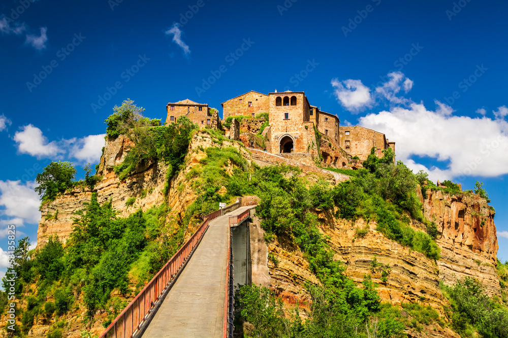 View of the town Bagnoregio, Tuscany