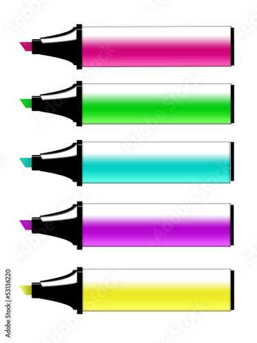 A set of colored markers