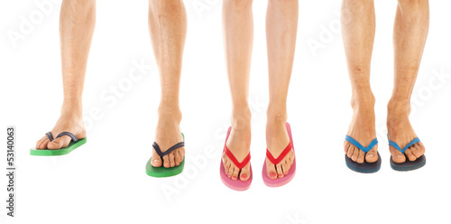 Feet in summer flip flops