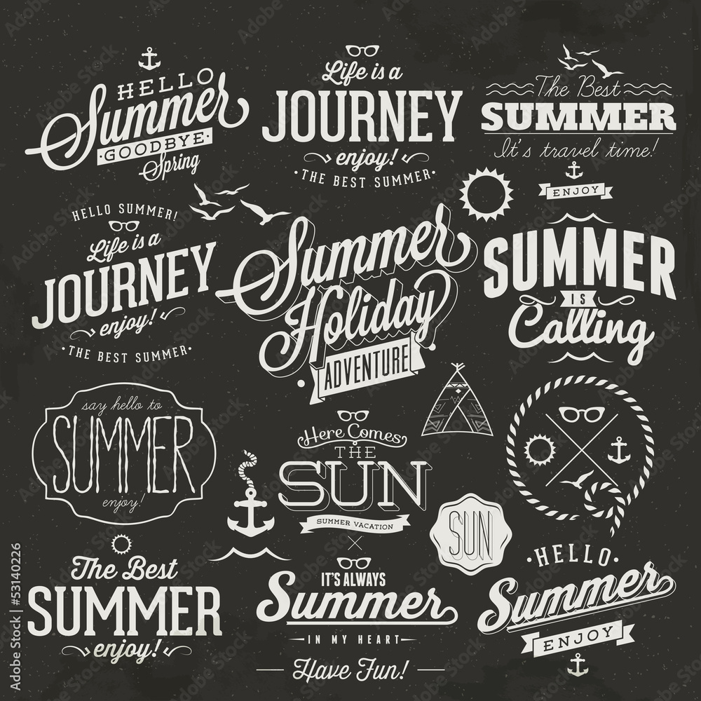 Fototapeta premium Typographic elements for Summer