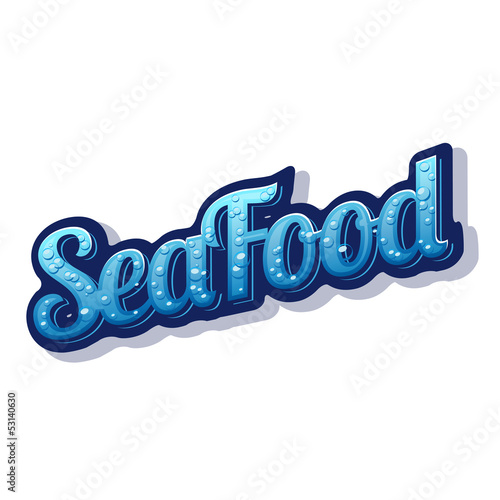 Vintage poster for seafood restaurant.