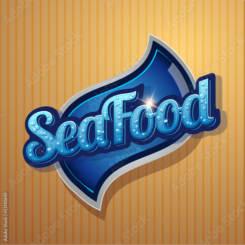 Vintage poster for seafood restaurant.