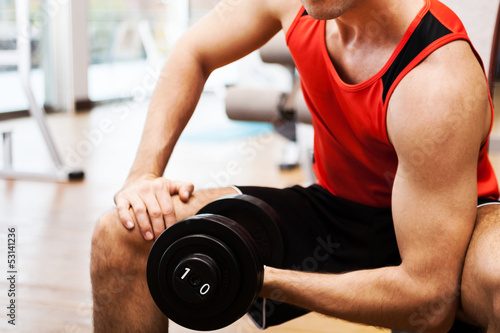 Bodybuilder working out