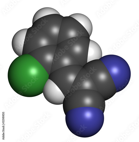 CS tear gas molecule (2-chlorobenzalmolononitrile). photo