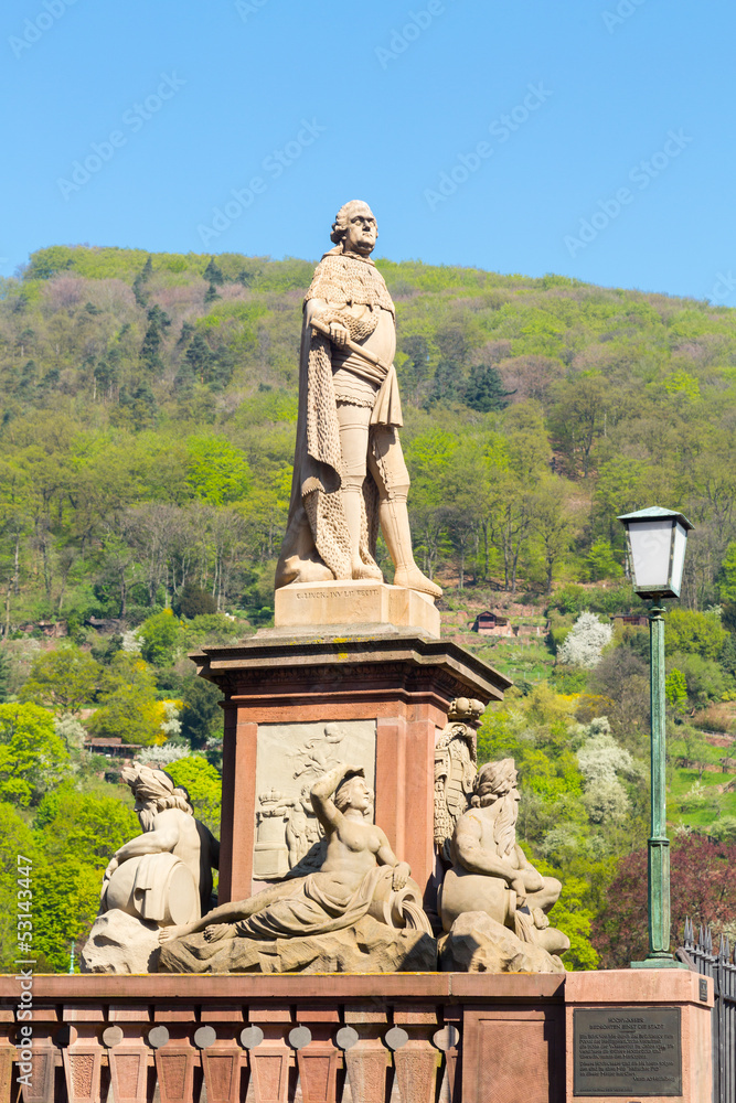Statue in old town of Heidelberg Germany