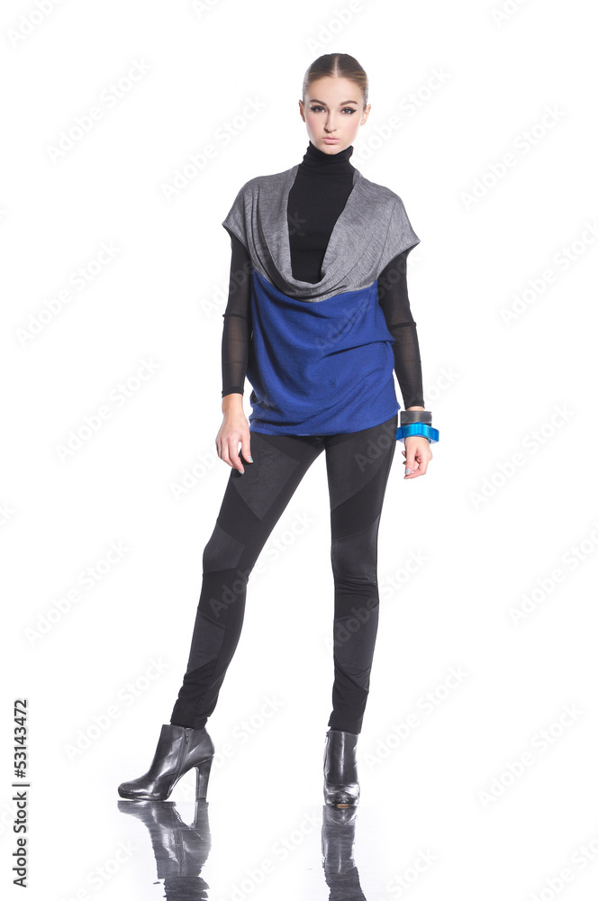 Portrait of a styled professional model-full body Portrait of a styled professional model-full body