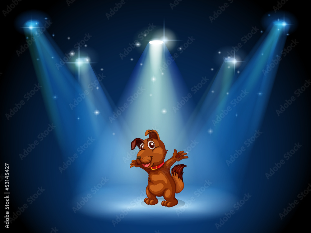 Fototapeta premium A stage with a dog in the middle