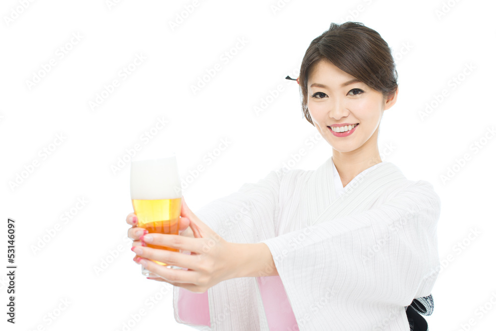 Beautiful young woman wearing japanese traditional kimono Beautiful young woman wearing japanese traditional kimono
