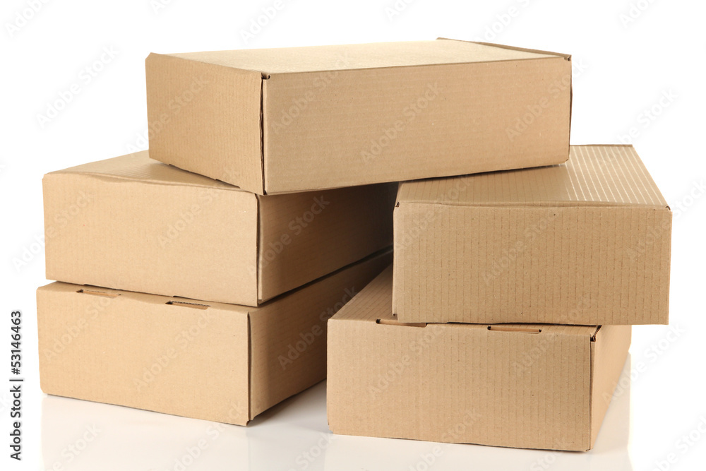 Parcels boxes, isolated on white Parcels boxes, isolated on white