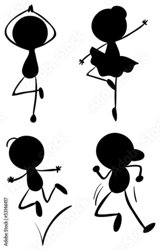Silhouettes of people dancing