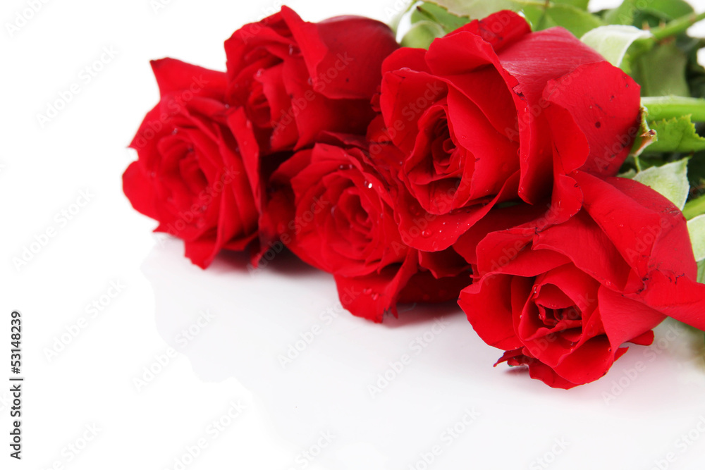 Beautiful bouquet of roses isolated on white Beautiful bouquet of roses isolated on white