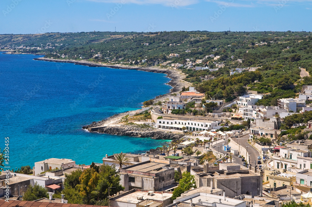 Panoramic view of Castro. Puglia. Italy.