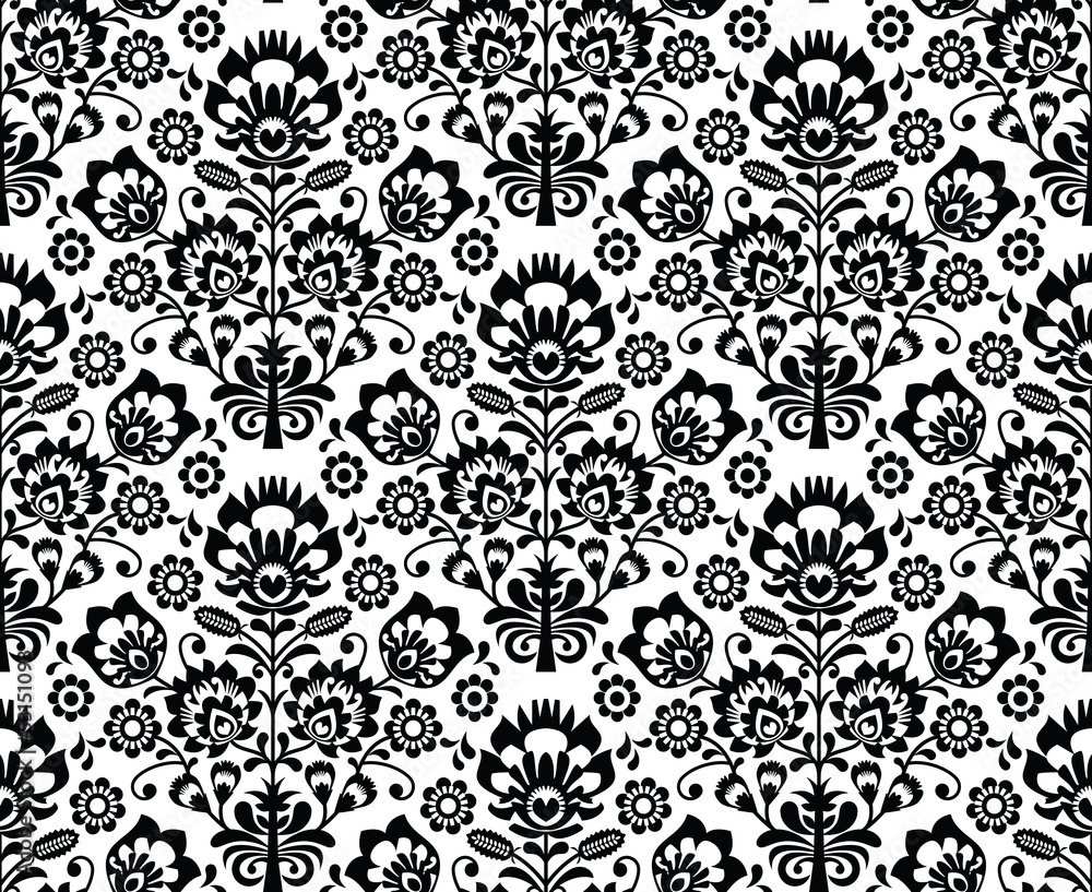 Seamless floral polish pattern - ethnic background Seamless floral polish pattern - ethnic background