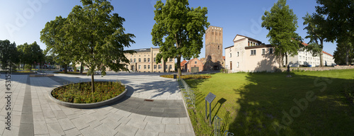Fototapeta Naklejka Na Ścianę i Meble -  Rathausplatz in Prenzlau als Panoramafoto