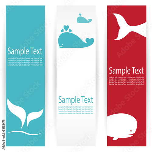 Vector image of an whale banners .