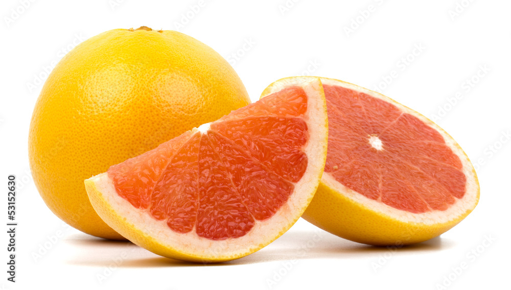 Cut grapefruit isolated on white background Cut grapefruit isolated on white background