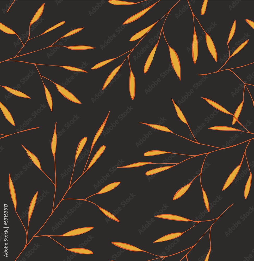 Autumn yellow leafs and branches pattern Autumn yellow leafs and branches pattern