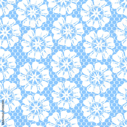 White lace and flowers on b...