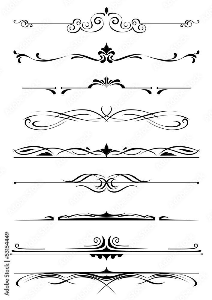 Fototapeta premium Vintage monograms and borders