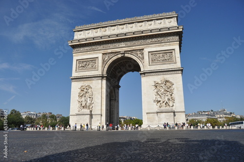Arc de Triomphe in Paris. Tourist destination. © TRINGA