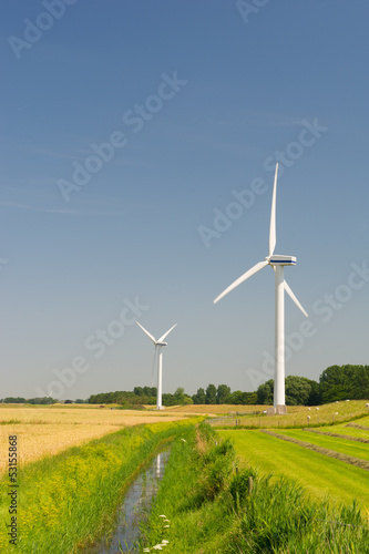 Wind Turbines in agriculture landscape