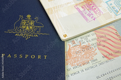 passport visa and customs stamp