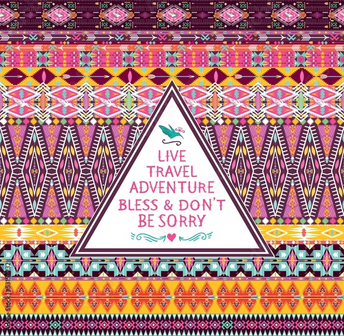Hipster seamless tribal pattern