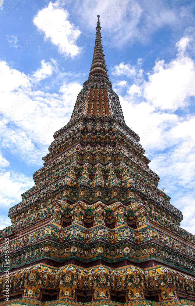 pagoda of Wat Pho temple in Bangkok, Thailand.