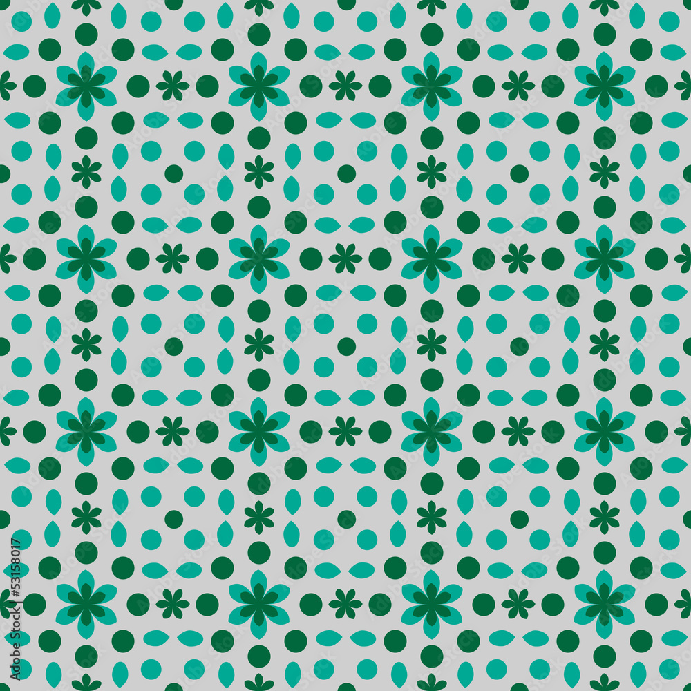 Seamless pattern with circles and flowers Seamless pattern with circles and flowers