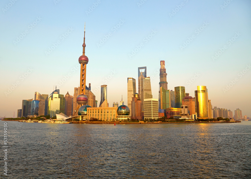 Fototapeta premium Shanghai skyline. View from the bund
