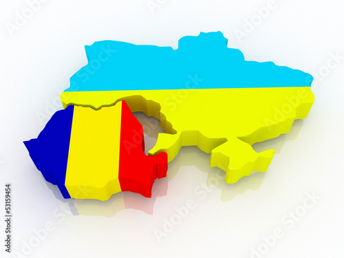 Map of Romania and Ukraine.