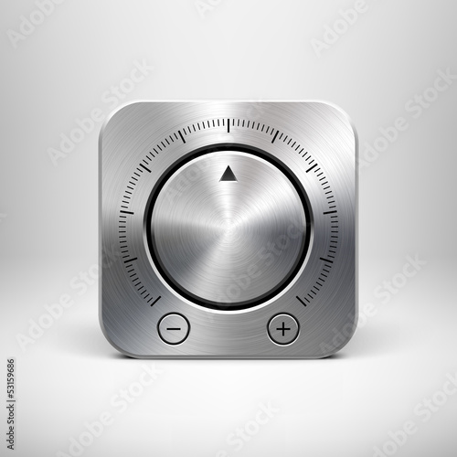 Technology Icon with Metal Textured Knob