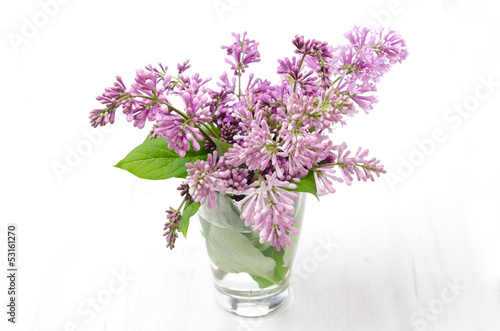 bouquet of lilac in a glass
