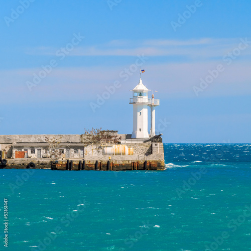 A view of the lighthouse in Yalta. Port. Crimea. Uraine
