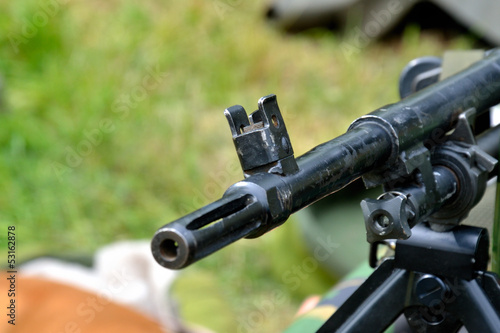 Machine gun barrel close up