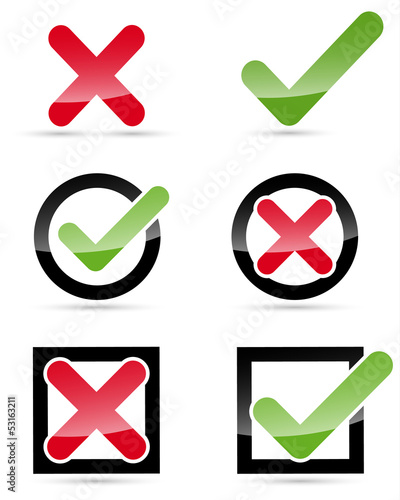 Keuz Haken Icons Set
