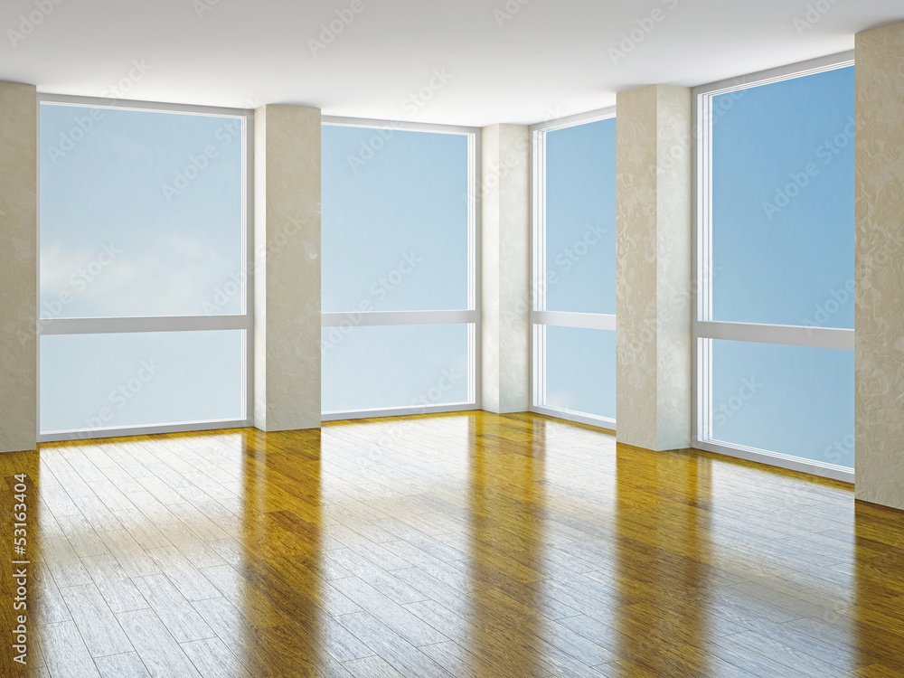 Obraz premium Empty room with windows