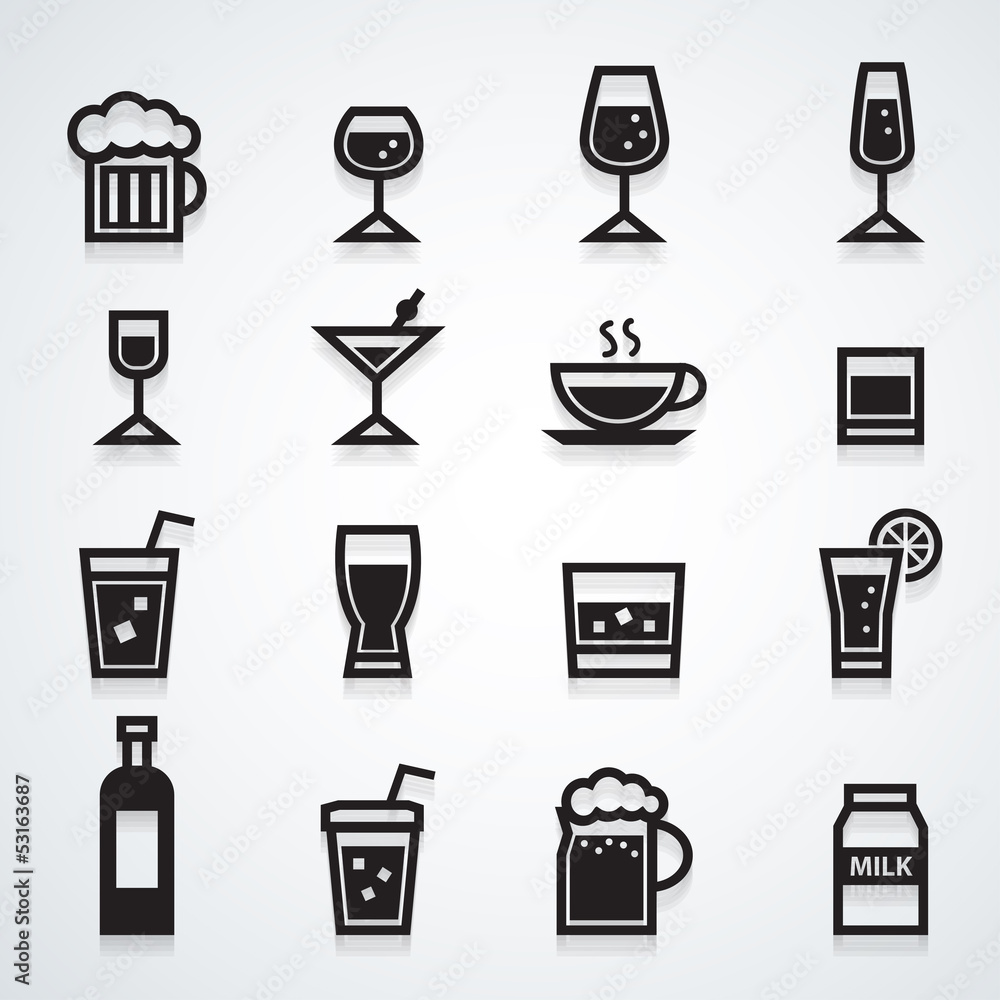 drink icons set drink icons set