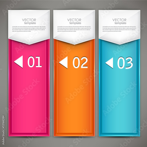 Modern colorful numbered banners. Vector illustration.